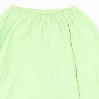 Janique Womens Green Cotton Flare Skirt Size 28 in