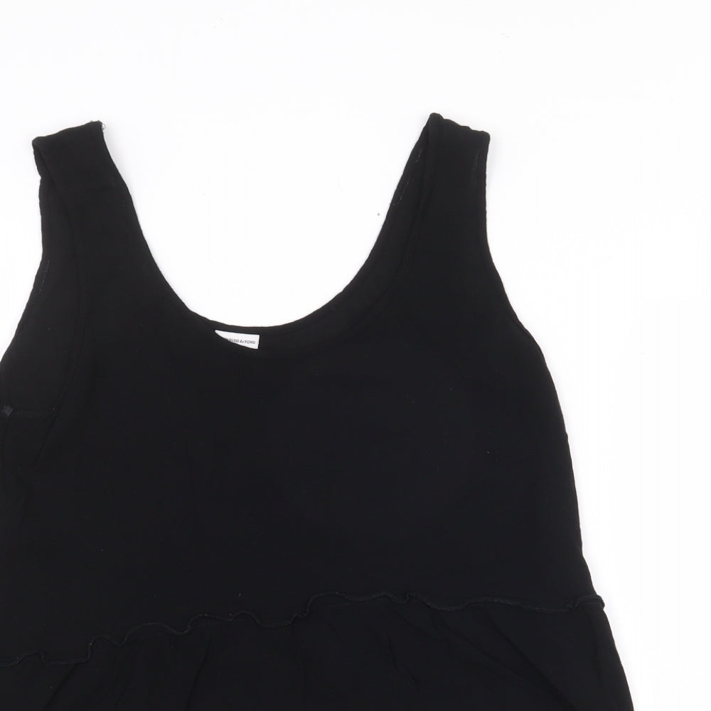 Womens UK Size 10 Jaqueline de Yong Black Basic Tank