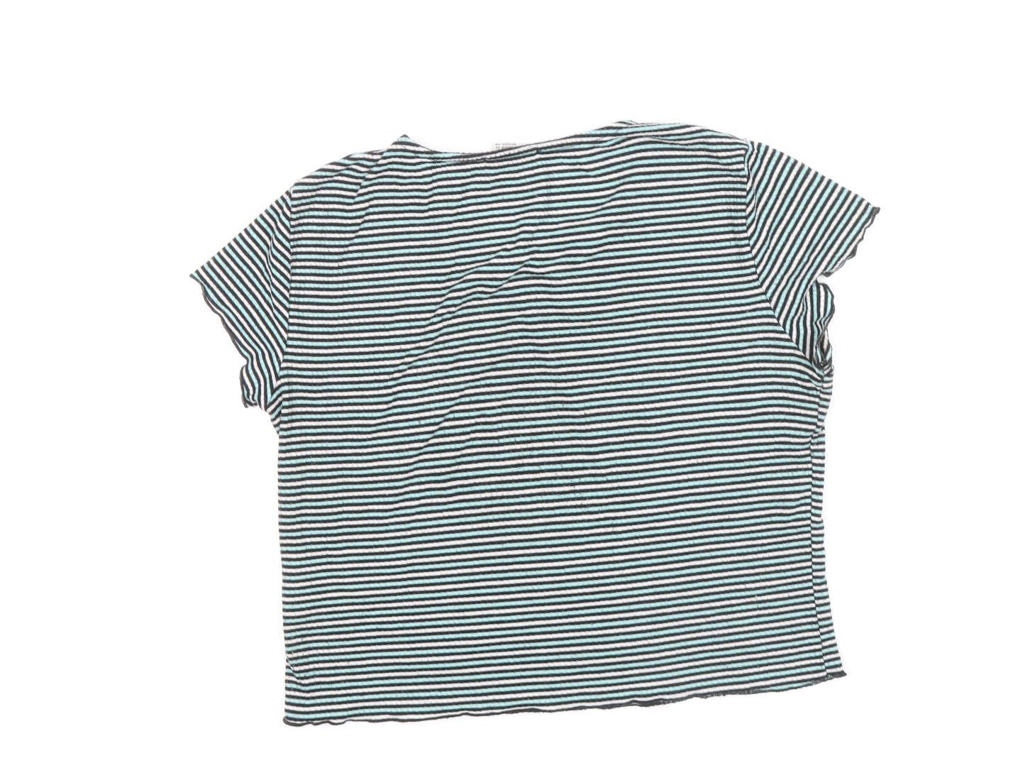 Womens UK Size S Cooperative Blue Basic T-Shirt