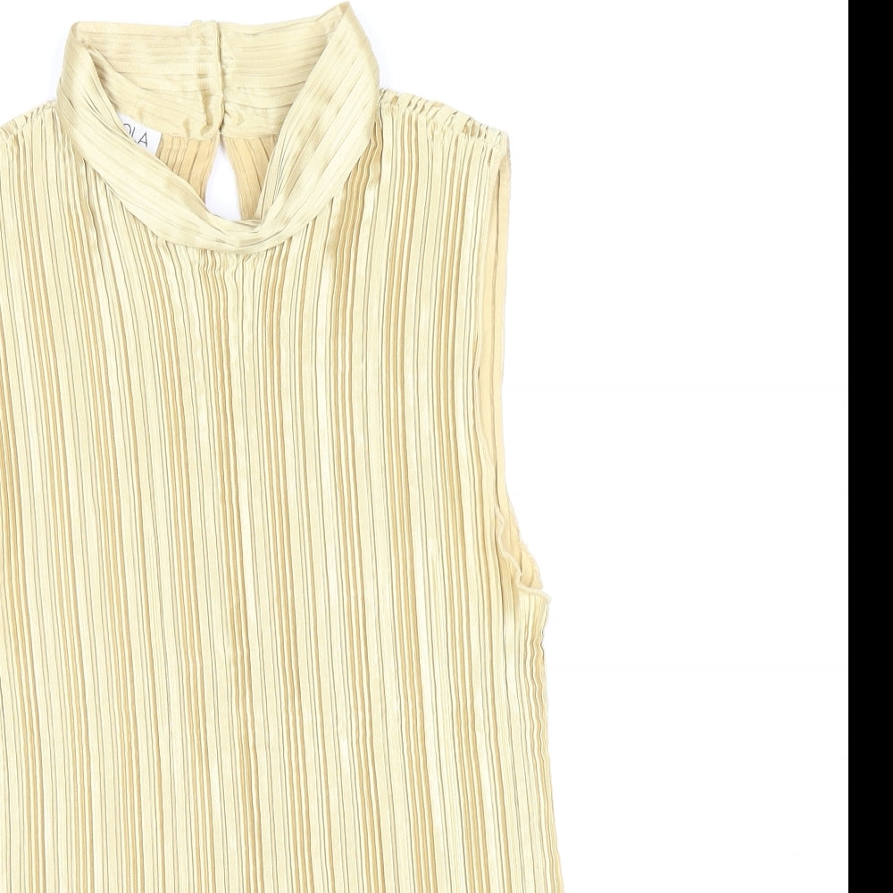 Womens UK Size M Nicola Gold Basic Blouse