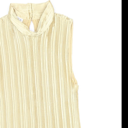 Womens UK Size M Nicola Gold Basic Blouse