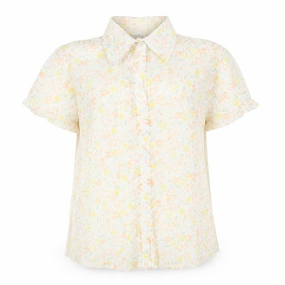 Womens UK Size 12 EVIE Yellow Basic Button-Up