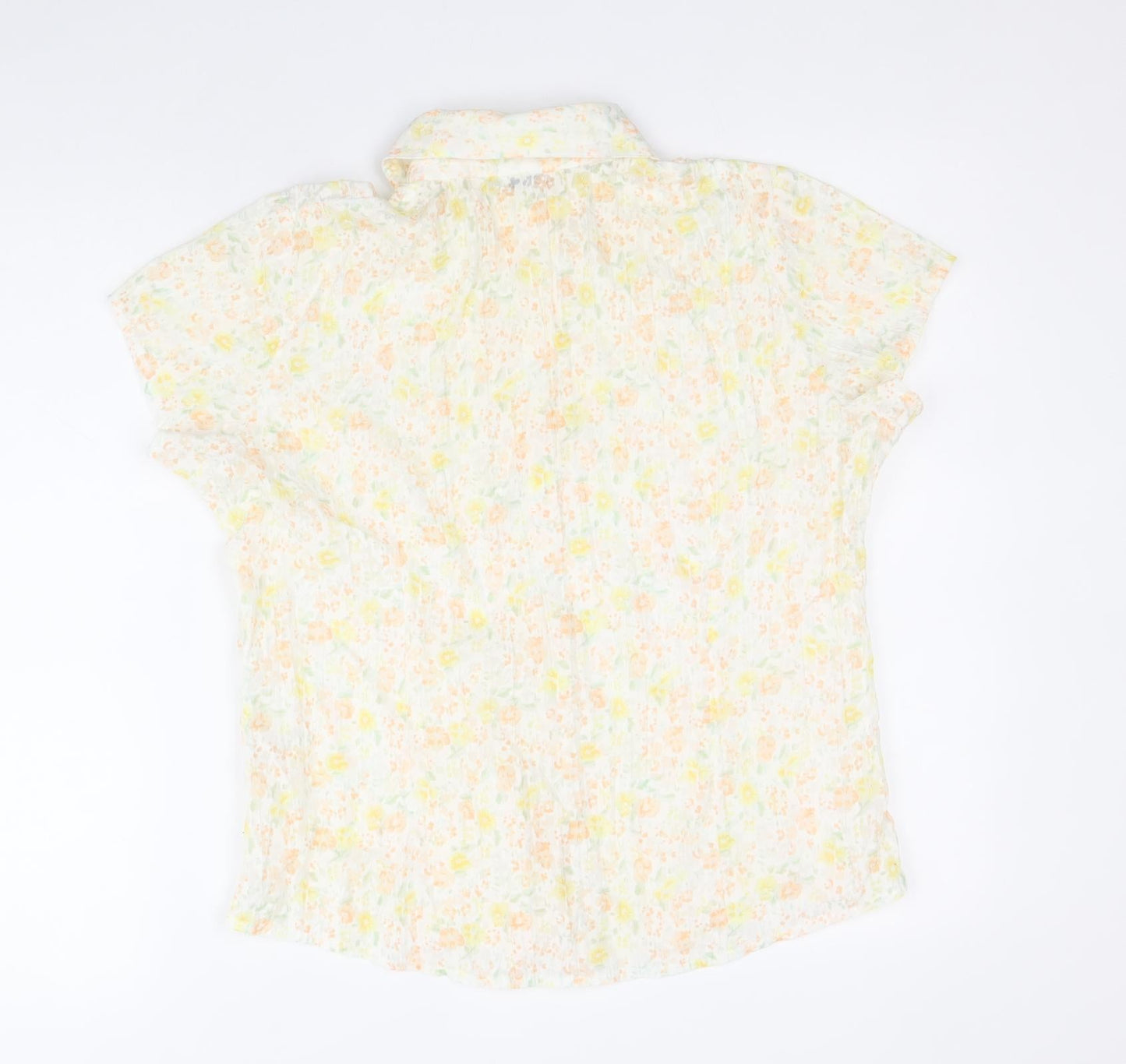 Womens UK Size 12 EVIE Yellow Basic Button-Up