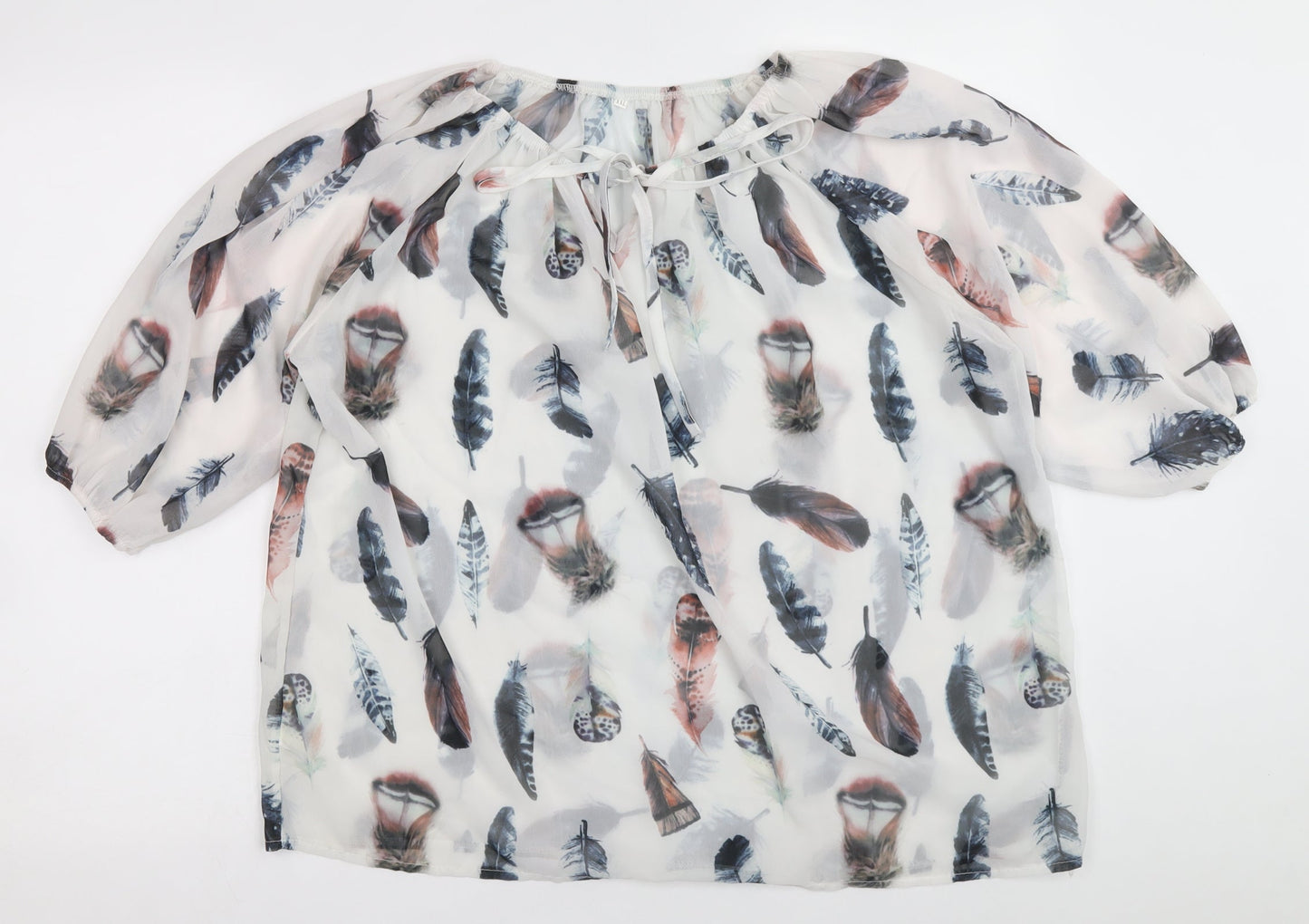 Womens UK Size 10 Preworn White Basic Blouse