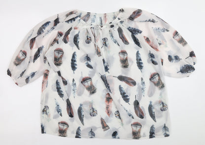 Womens UK Size 10 Preworn White Basic Blouse