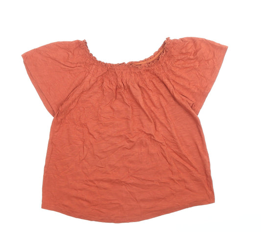 Womens UK Size 8 New Look Brown Basic T-Shirt