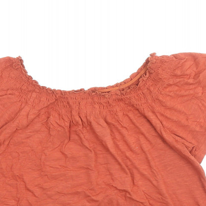 Womens UK Size 8 New Look Brown Basic T-Shirt