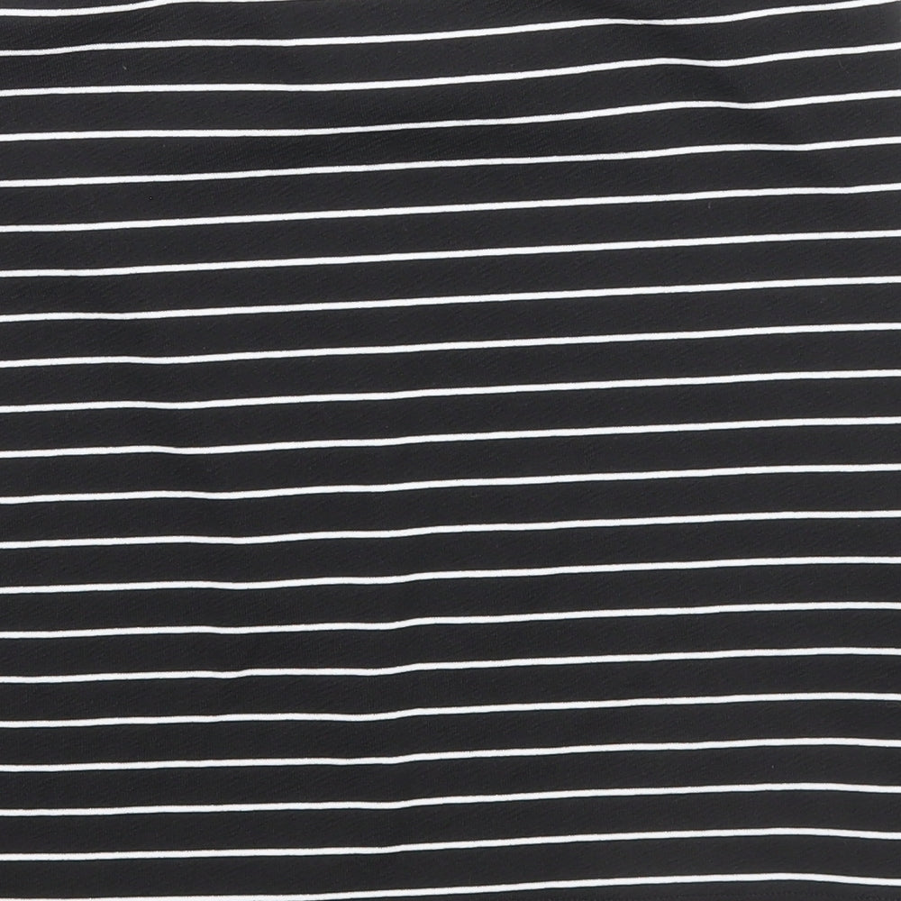 Miss Selfridge Womens Black Striped Polyester Bandage Skirt Size 10