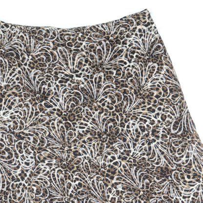 BASSINI Womens Brown Geometric Cotton Flare Skirt Size 12