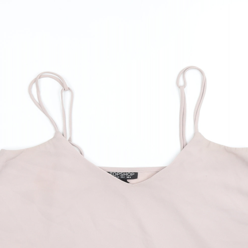 Womens UK Size 6 Topshop Purple Cropped Tank