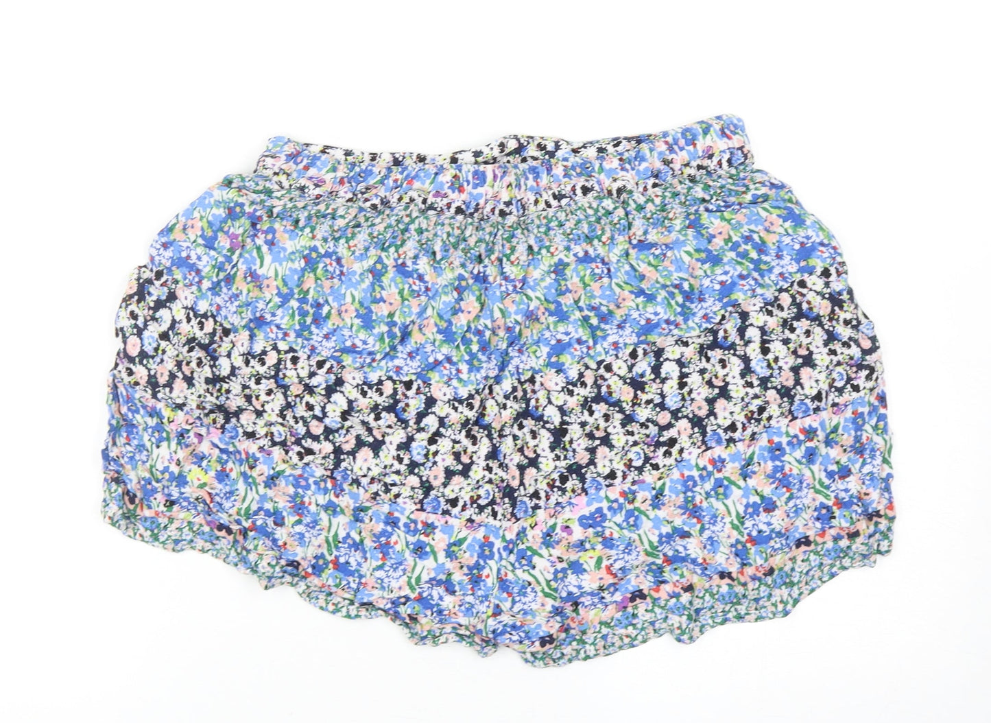 Stradivarius Womens Multicoloured Geometric Polyester Paperbag Shorts Size M Regular Pull On