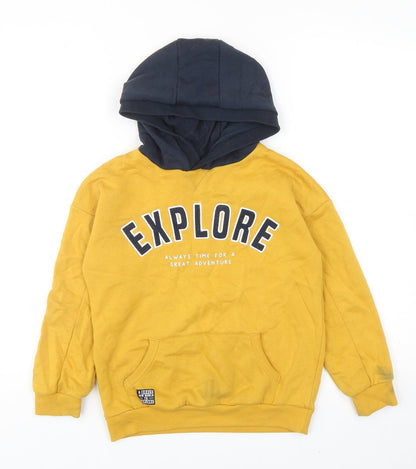 Primark Boys Yellow Polyester Pullover Hoodie Size 7-8 Years Pullover - Explore slogan