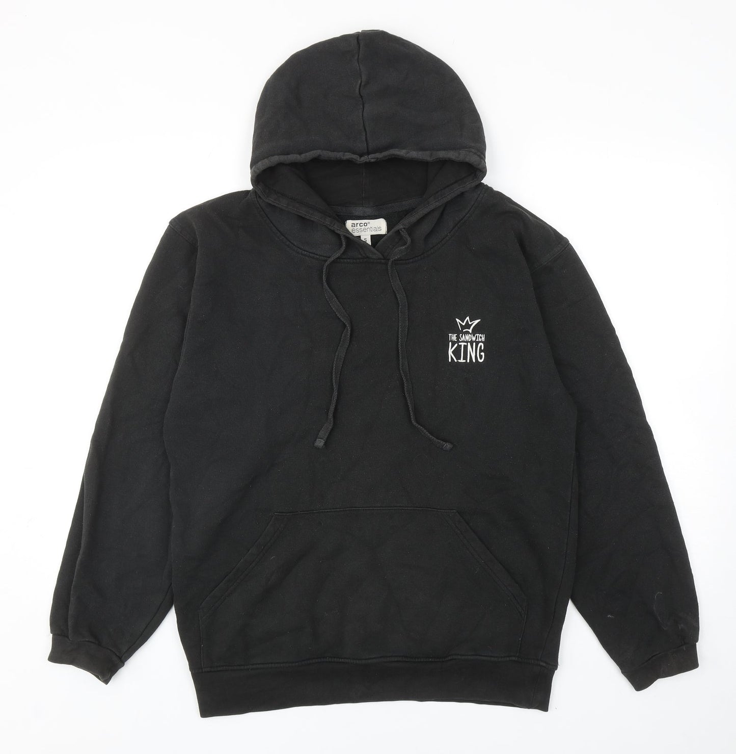 Arco Essentials Mens Black Cotton Pullover Hoodie Size S - The Sandwich King