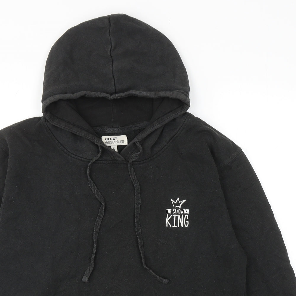 Arco Essentials Mens Black Cotton Pullover Hoodie Size S - The Sandwich King