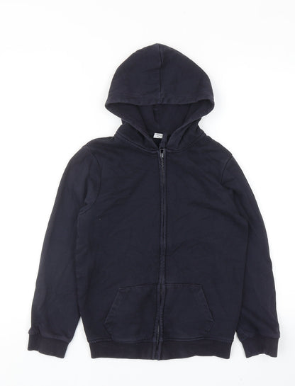 TU Boys Blue Cotton Full Zip Hoodie Size 9 Years Zip