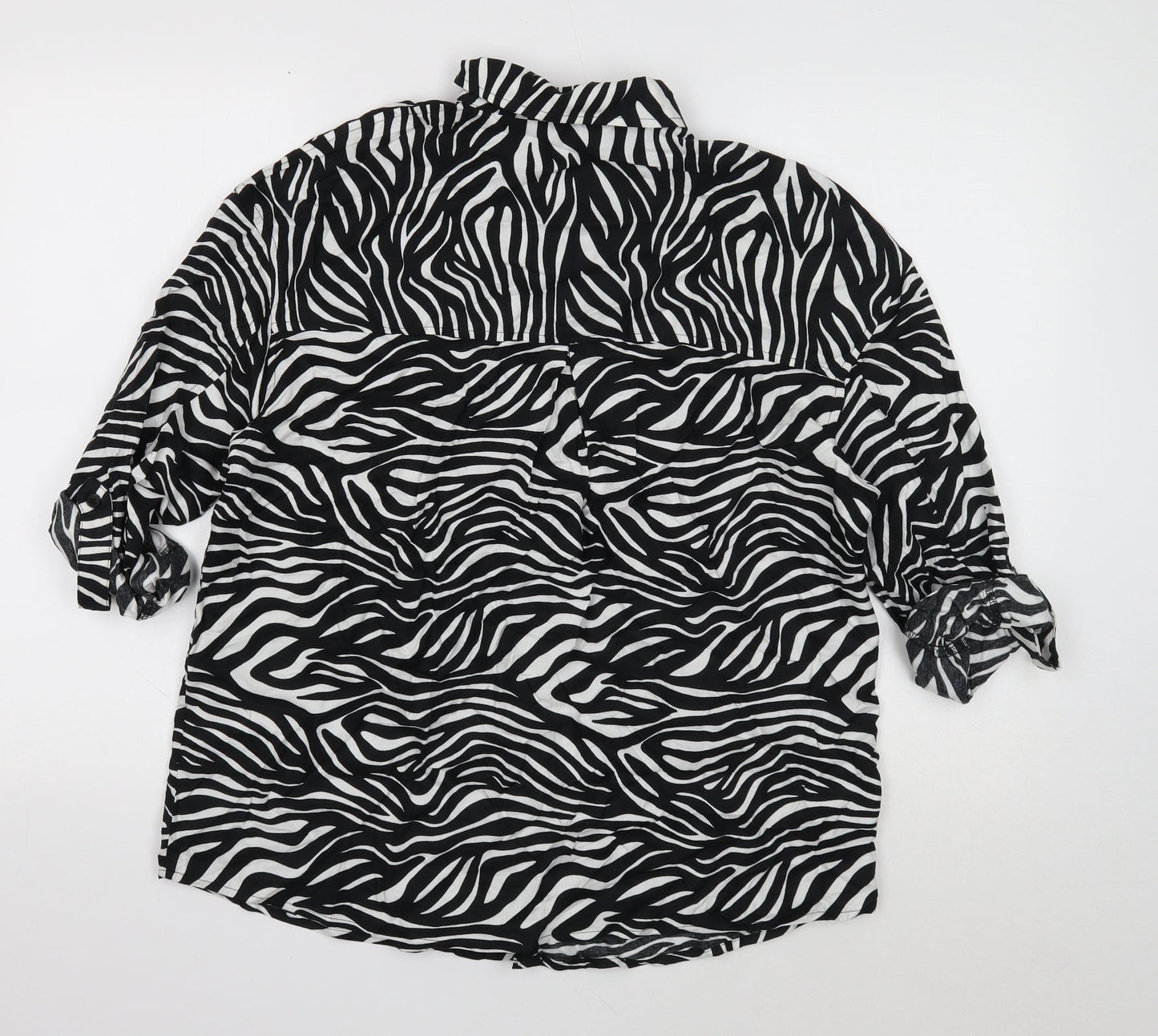 Womens UK Size 10 NEXT Black Basic Button-Up