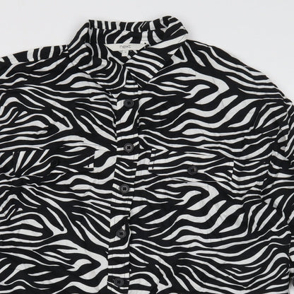 Womens UK Size 10 NEXT Black Basic Button-Up