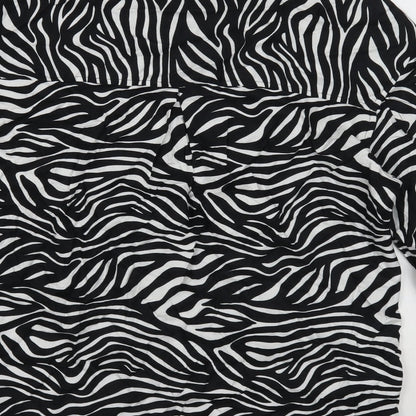 Womens UK Size 10 NEXT Black Basic Button-Up