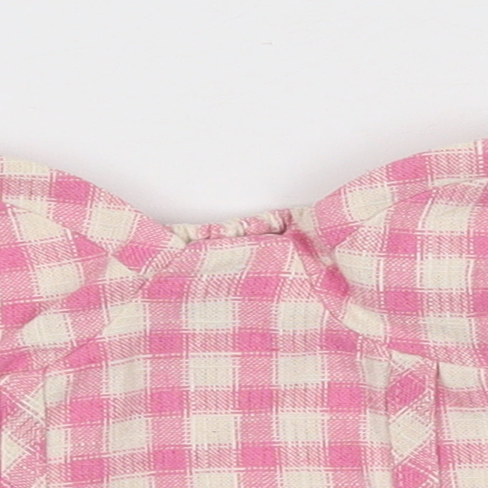 Womens UK Size 4XL Zara Pink Cropped Tank