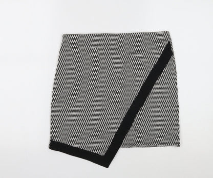 Atmosphere Womens Black Geometric Viscose A-Line Skirt Size 12