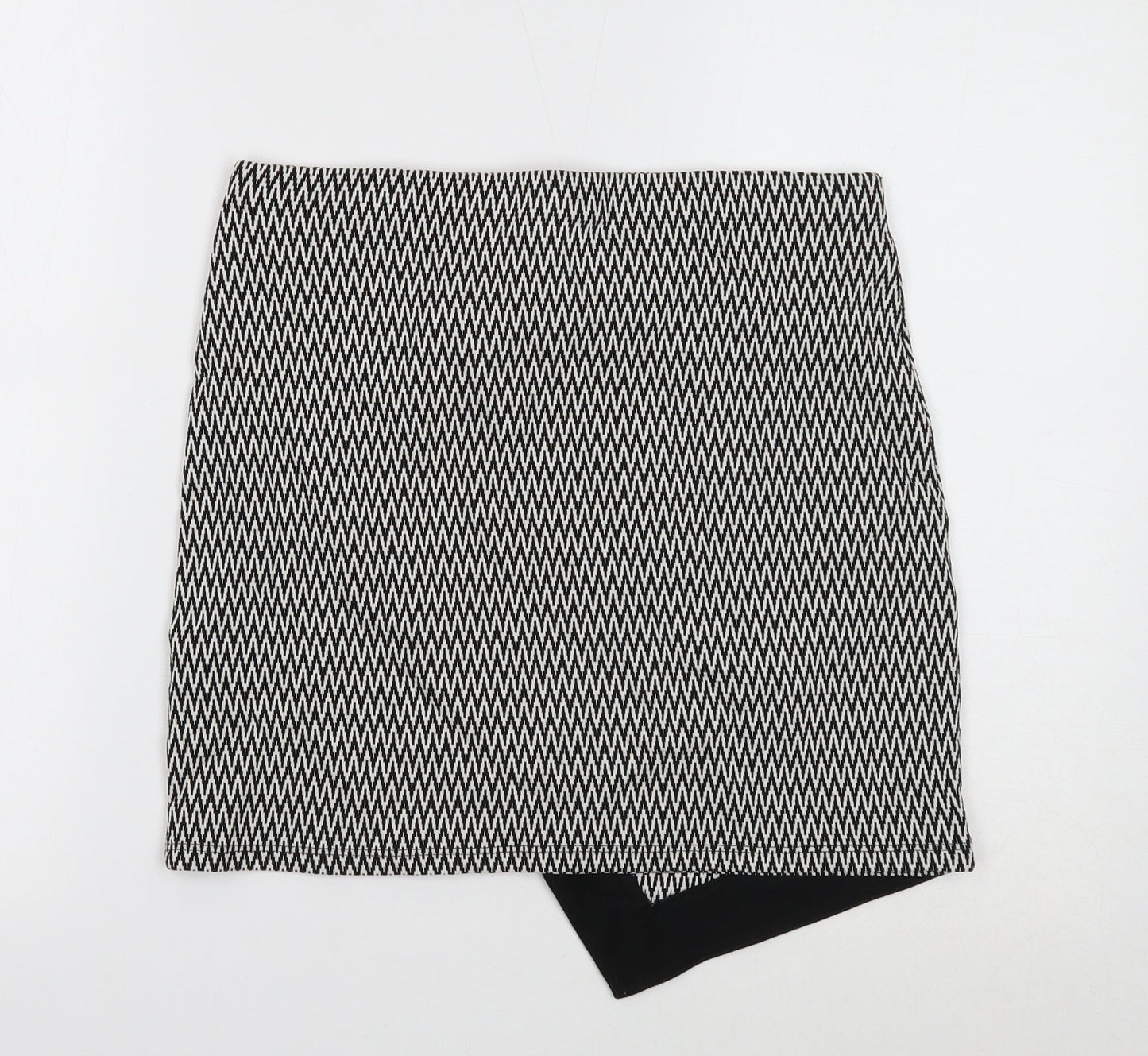 Atmosphere Womens Black Geometric Viscose A-Line Skirt Size 12