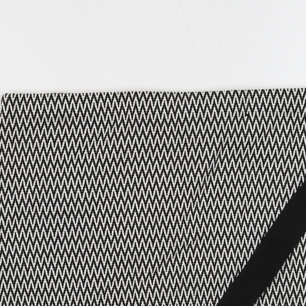 Atmosphere Womens Black Geometric Viscose A-Line Skirt Size 12