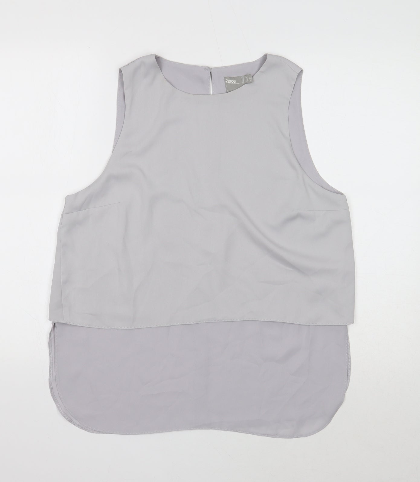 Womens UK Size 14 ASOS Grey Basic Tank