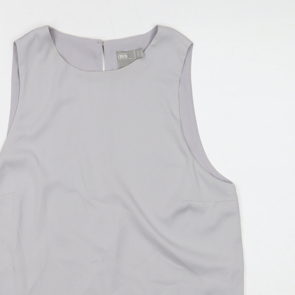 Womens UK Size 14 ASOS Grey Basic Tank