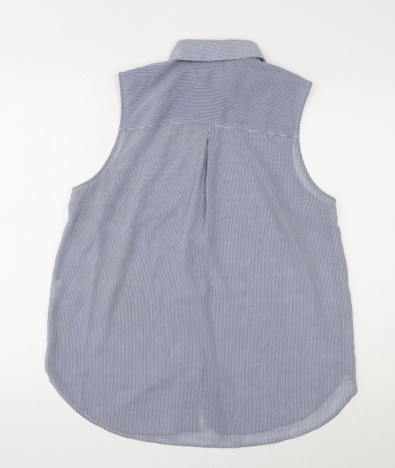 Womens UK Size 12 H&M Blue Basic Button-Up