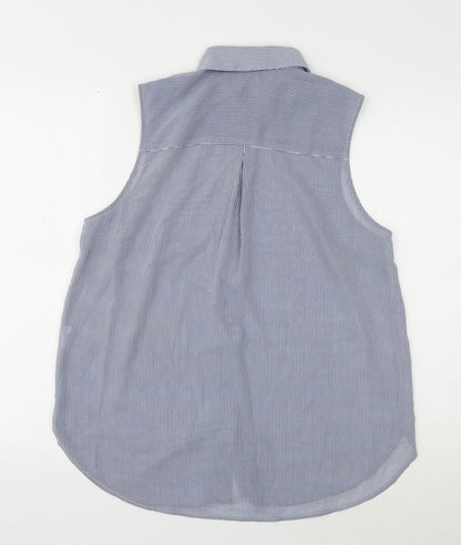 Womens UK Size 12 H&M Blue Basic Button-Up