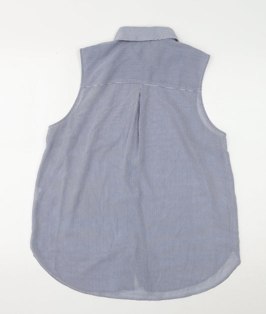 Womens UK Size 12 H&M Blue Basic Button-Up