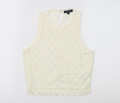 Womens UK Size 8 Topshop White Basic Tank