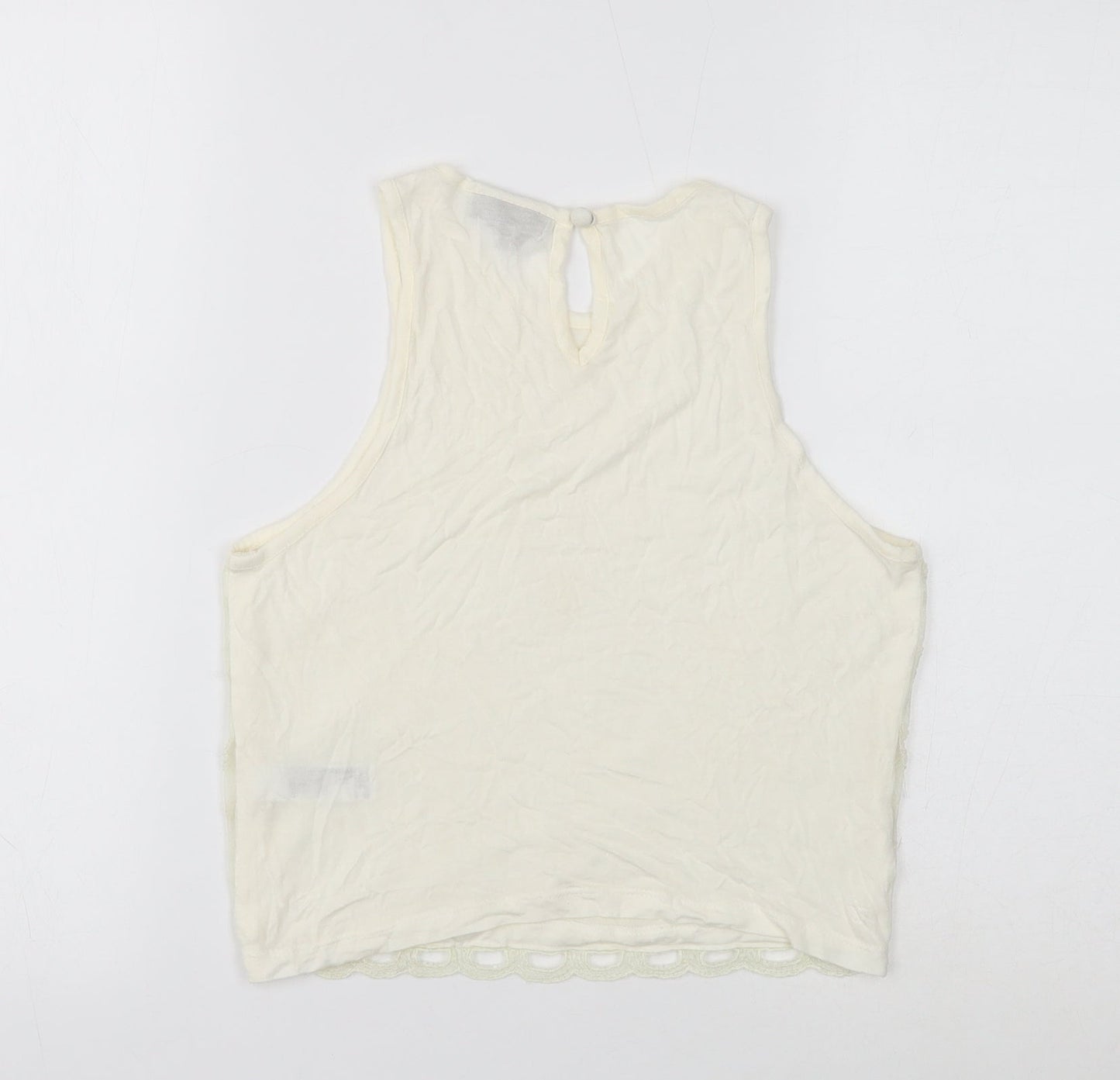 Womens UK Size 8 Topshop White Basic Tank