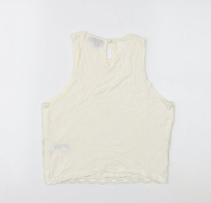 Womens UK Size 8 Topshop White Basic Tank