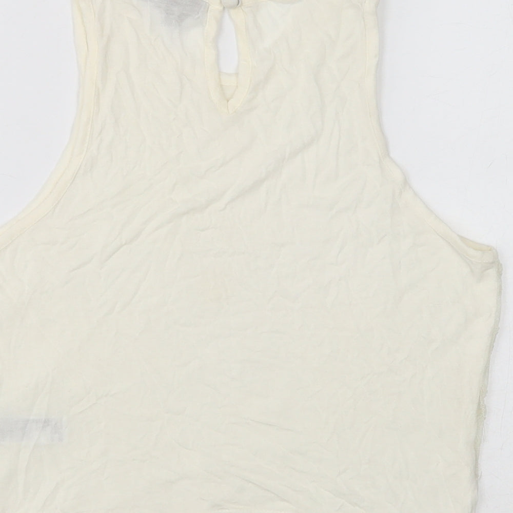 Womens UK Size 8 Topshop White Basic Tank