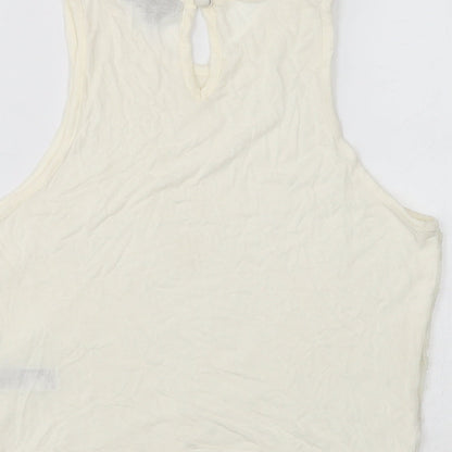 Womens UK Size 8 Topshop White Basic Tank