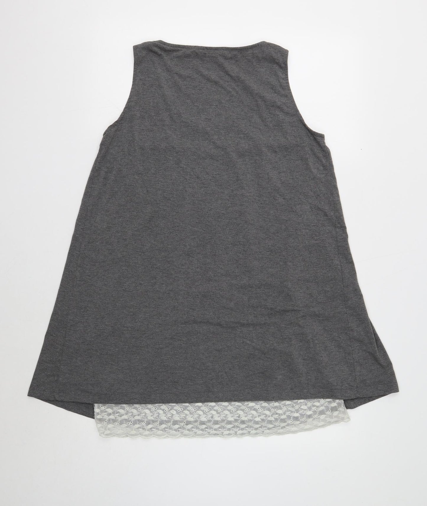 Womens UK Size 12 Rainbow Grey Basic Tank