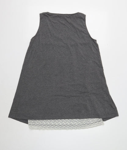 Womens UK Size 12 Rainbow Grey Basic Tank