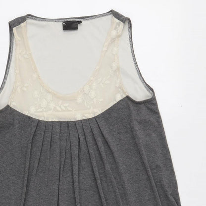 Womens UK Size 12 Rainbow Grey Basic Tank