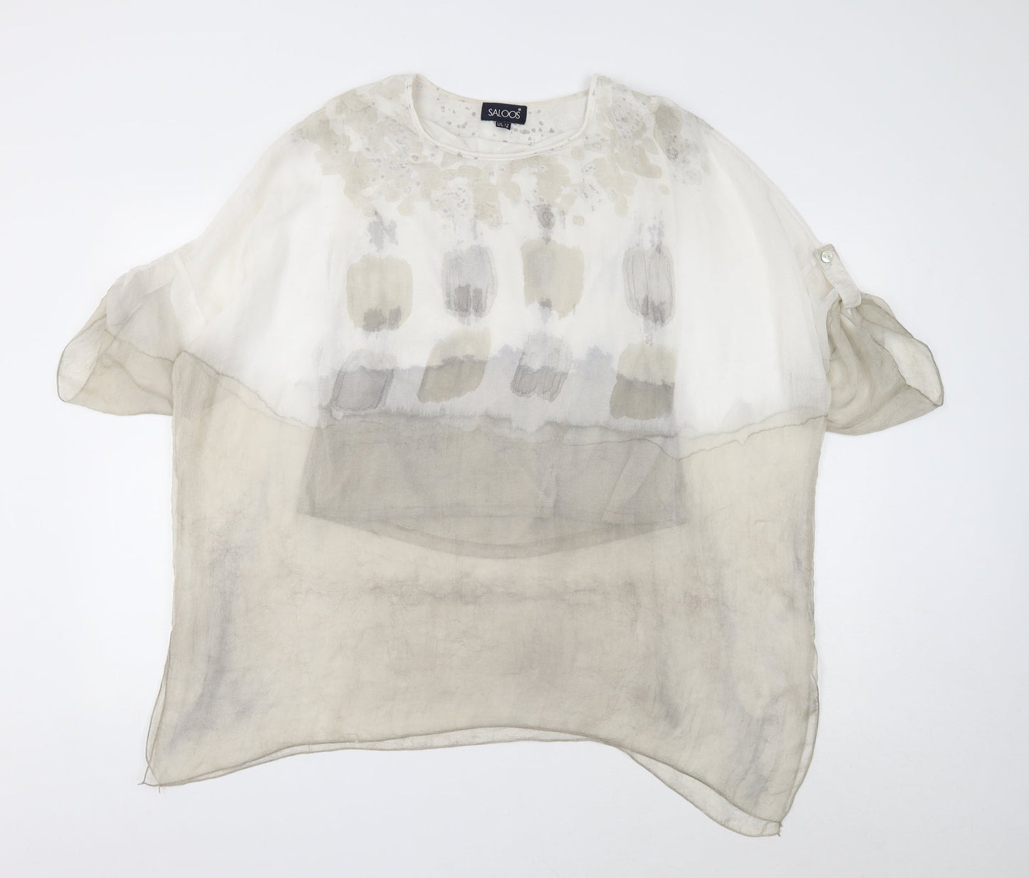 Womens UK Size 12 Saloos White Basic T-Shirt