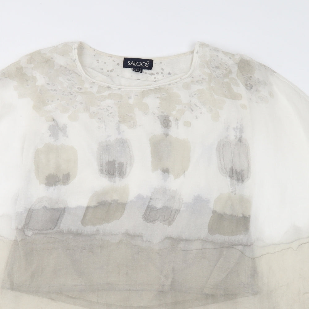 Womens UK Size 12 Saloos White Basic T-Shirt