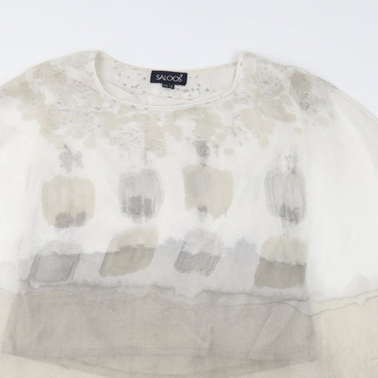 Womens UK Size 12 Saloos White Basic T-Shirt