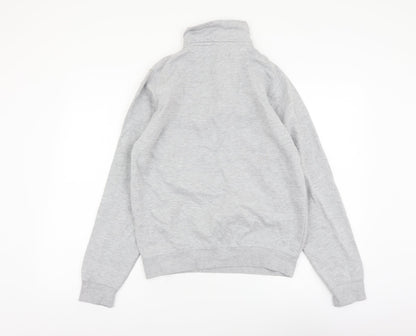 GirlKnowsAll Womens Grey Cotton Pullover Sweatshirt Size S Zip - Oregon Portland