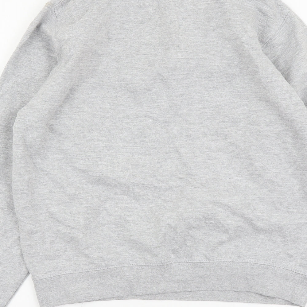 GirlKnowsAll Womens Grey Cotton Pullover Sweatshirt Size S Zip - Oregon Portland