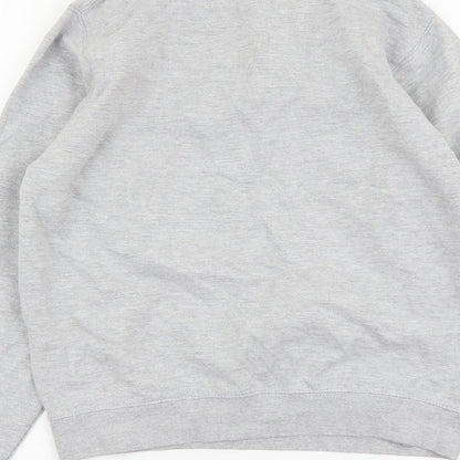 GirlKnowsAll Womens Grey Cotton Pullover Sweatshirt Size S Zip - Oregon Portland