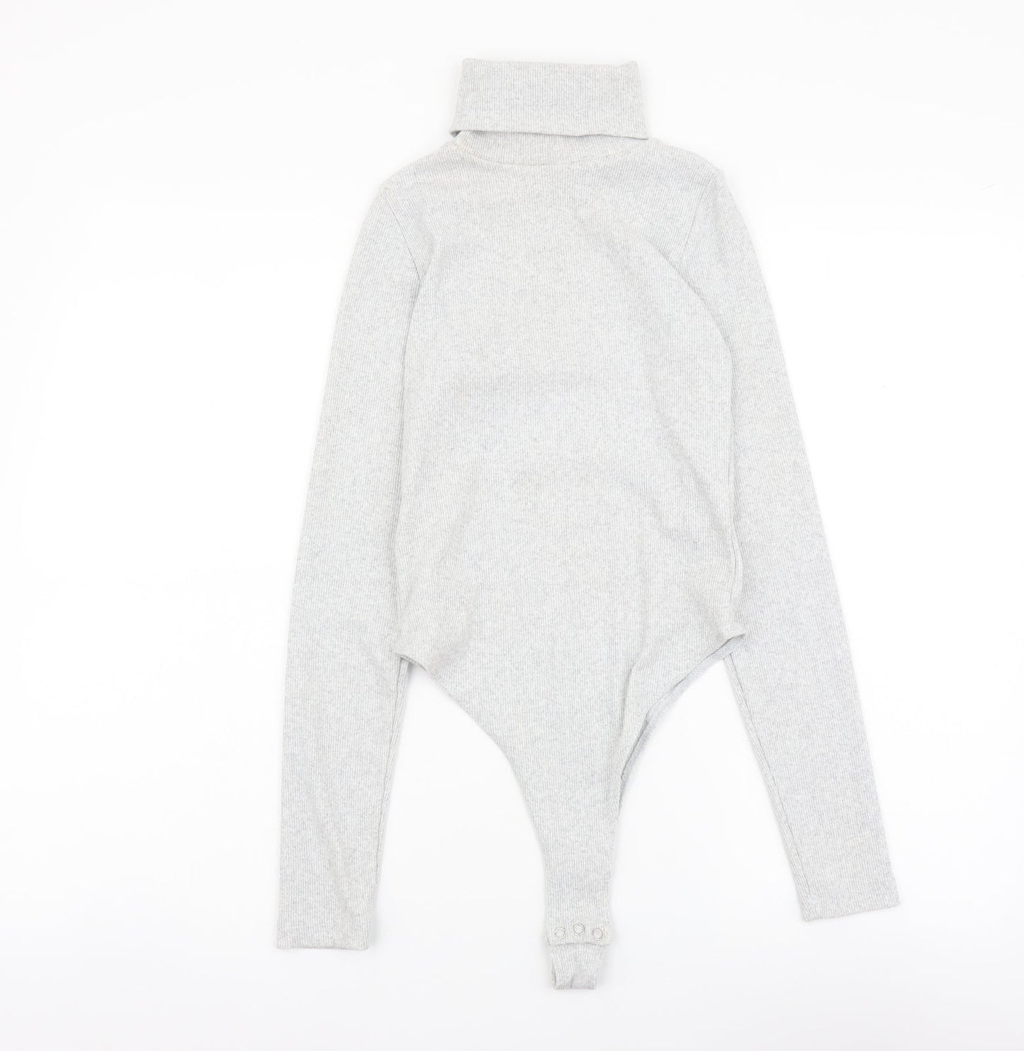 I SAW IT FIRST Womens Grey Cotton Bodysuit One-Piece Size 8 Snap