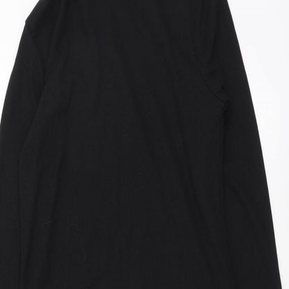 New Look Womens Black Polyester Jumper Dress Size 8 Roll Neck Pullover