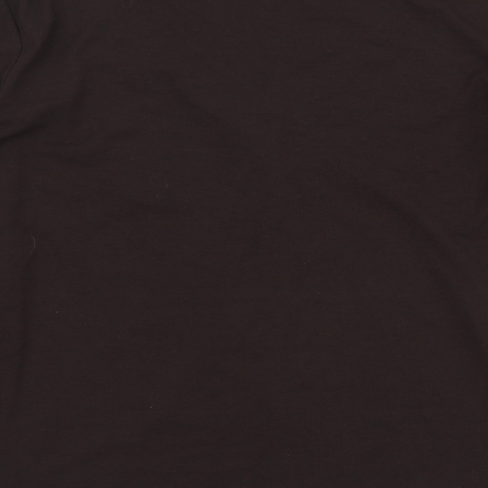 CC Womens Brown Viscose Basic Blouse Size L V-Neck