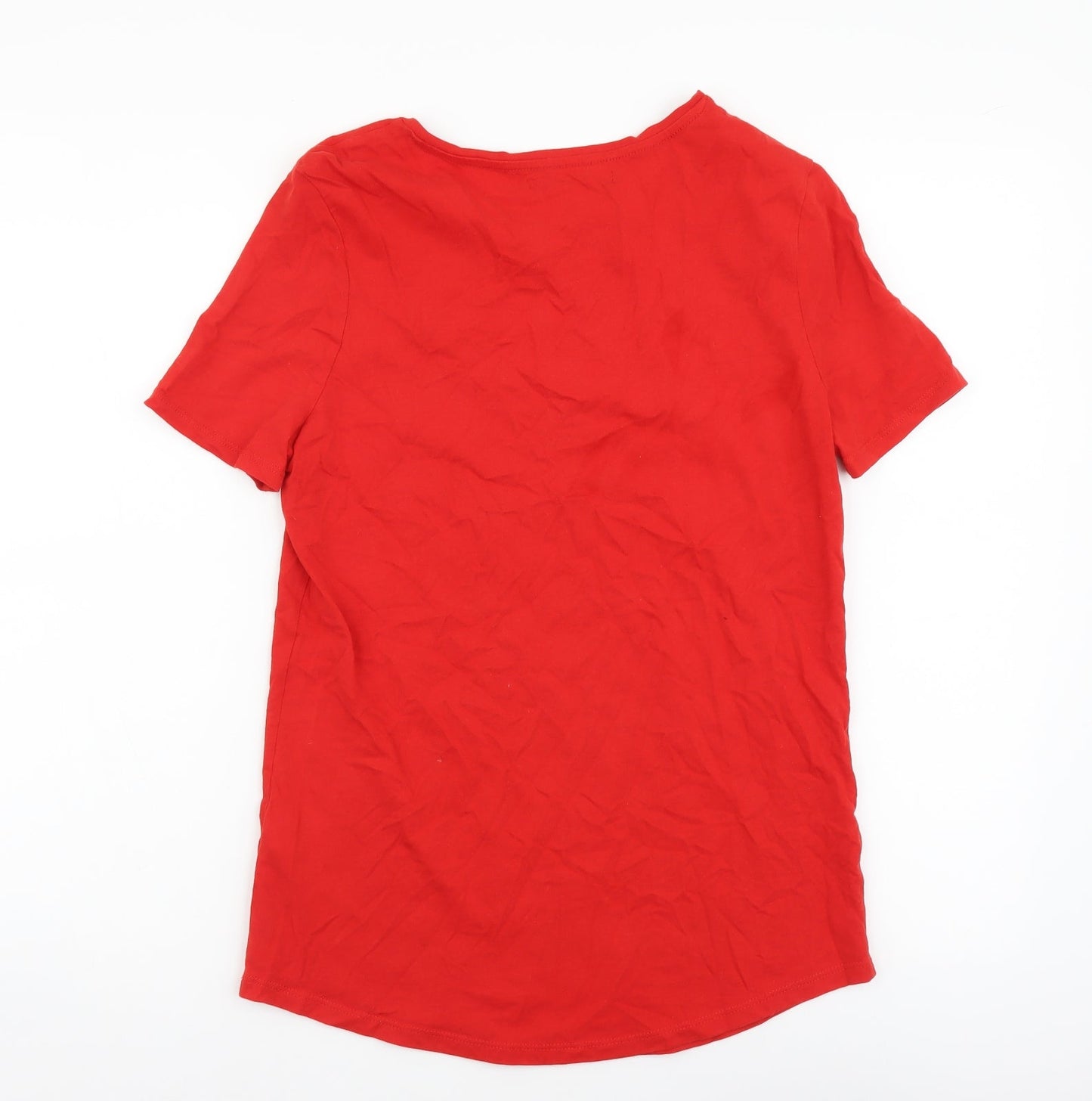 Womens UK Size 8 Marks and Spencer Red Tunic T-Shirt