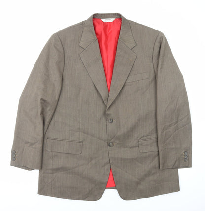 Dino Mens Brown Polyester Jacket Blazer Size M